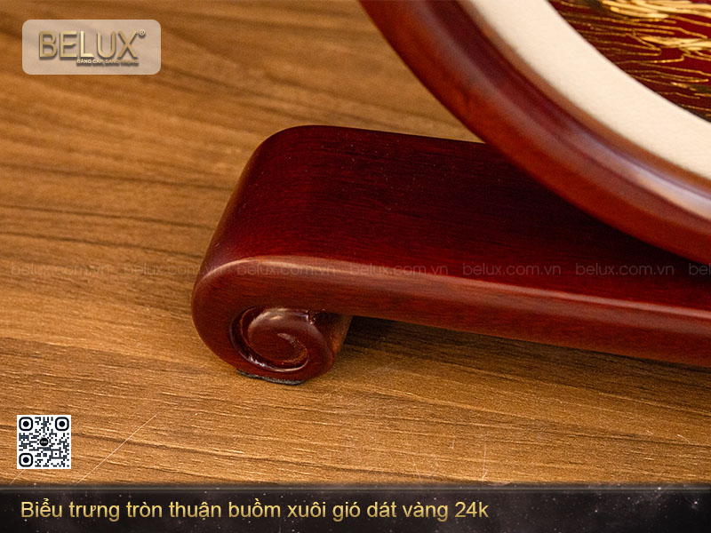 Biểu trưng tròn thuận buồm xuôi gió dát vàng 24k